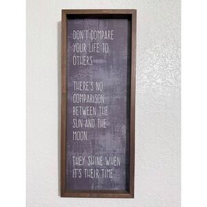 Motivational Quote Wood Frame Wall Art  Sign